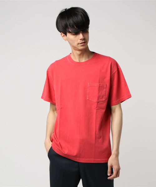 { JEMORGAN / ジェイイーモーガン } 製品染めポケット付きTシャツ { JEMORGAN / ジェイイーモーガン } 製品染めポケット付きTシャツ