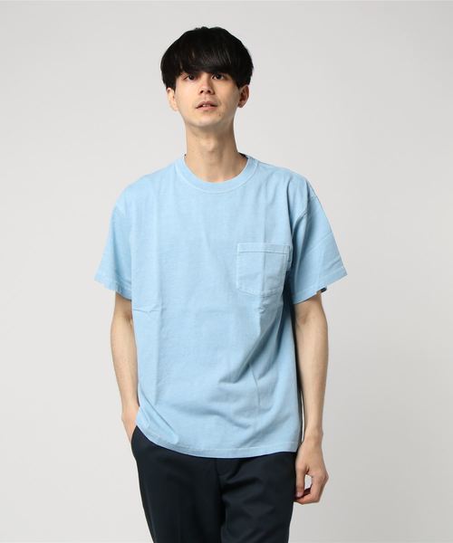 { JEMORGAN / ジェイイーモーガン } 製品染めポケット付きTシャツ { JEMORGAN / ジェイイーモーガン } 製品染めポケット付きTシャツ