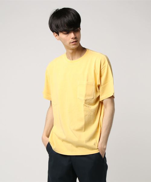 { JEMORGAN / ジェイイーモーガン } 製品染めポケット付きTシャツ { JEMORGAN / ジェイイーモーガン } 製品染めポケット付きTシャツ