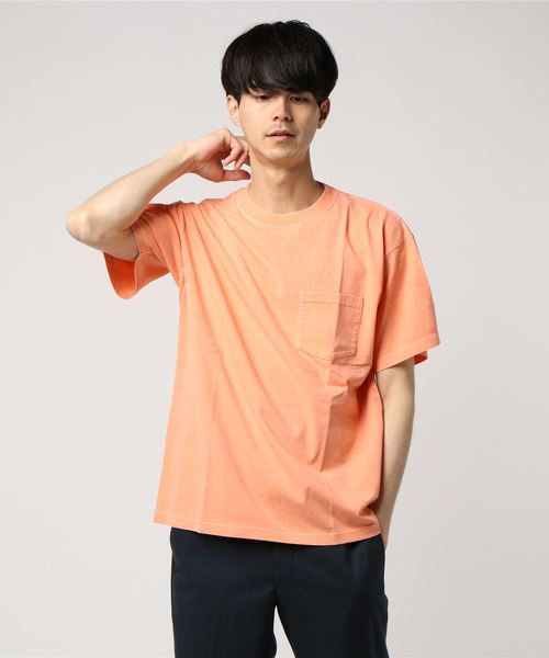 { JEMORGAN / ジェイイーモーガン } 製品染めポケット付きTシャツ { JEMORGAN / ジェイイーモーガン } 製品染めポケット付きTシャツ