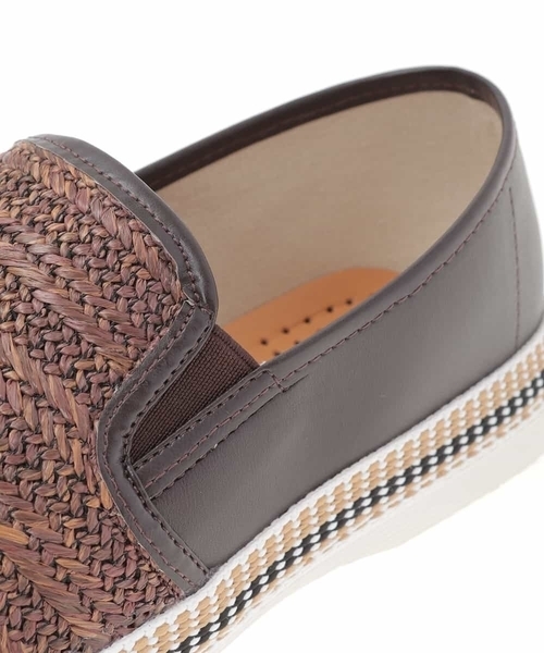 MK MICHEL KLEIN HOMME （エムケーミッシェルクランオム）の「編み込みデザインスリッポン（スリッポン・メンズ・ライトブラウン/ブラック・25.5/26.5）」の5枚目の写真