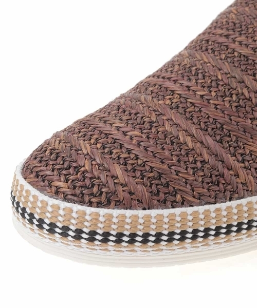 MK MICHEL KLEIN HOMME （エムケーミッシェルクランオム）の「編み込みデザインスリッポン（スリッポン・メンズ・ライトブラウン/ブラック・25.5/26.5）」の4枚目の写真