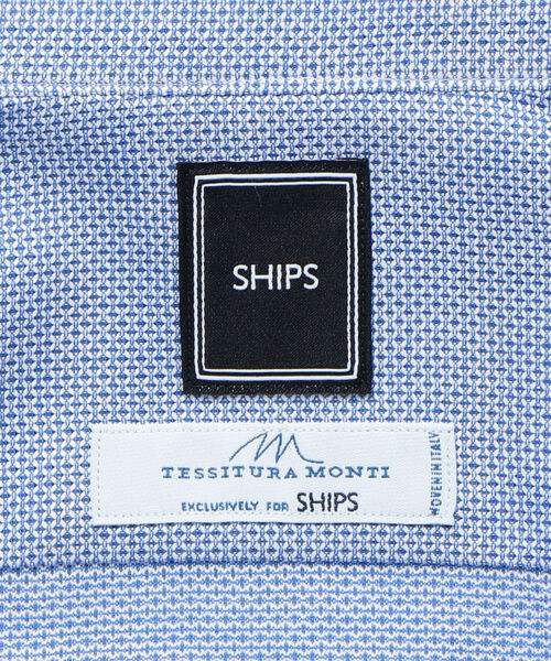 SHIPS（シップス）の「SD: 【MONTI社製生地】カラミ ストライプ ホリゾンタルカラー シャツ(ブルー)（シャツ/ブラウス・メンズ・ブルー・38/40/39/37）」の9枚目の写真
