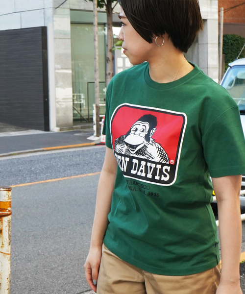 BEN DAVIS ORIGINALS（ベンデイビスオリジナルス）の「BEN DAVIS ORIGINALS PRINT TEE/ベンデイビス オリジナル プリントTシャツ（Tシャツ/カットソー・メンズ・オレンジ/イエロー/ピンク/ライトパープル/グリーン/ベージュ・SMALL/MEDIUM/LARGE/X-LARGE）」の3枚目の写真