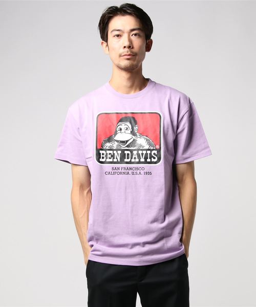 BEN DAVIS ORIGINALS（ベンデイビスオリジナルス）の「BEN DAVIS ORIGINALS PRINT TEE/ベンデイビス オリジナル プリントTシャツ（Tシャツ/カットソー・メンズ・オレンジ/イエロー/ピンク/ライトパープル/グリーン/ベージュ・SMALL/MEDIUM/LARGE/X-LARGE）」の7枚目の写真