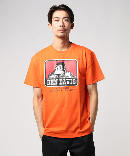 BEN DAVIS ORIGINALS（ベンデイビスオリジナルス）の「BEN DAVIS ORIGINALS PRINT TEE/ベンデイビス オリジナル プリントTシャツ（Tシャツ/カットソー・メンズ・オレンジ/イエロー/ピンク/ライトパープル/グリーン/ベージュ・SMALL/MEDIUM/LARGE/X-LARGE）」の10枚目の写真