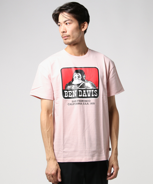 BEN DAVIS ORIGINALS（ベンデイビスオリジナルス）の「BEN DAVIS ORIGINALS PRINT TEE/ベンデイビス オリジナル プリントTシャツ（Tシャツ/カットソー・メンズ・オレンジ/イエロー/ピンク/ライトパープル/グリーン/ベージュ・SMALL/MEDIUM/LARGE/X-LARGE）」の12枚目の写真