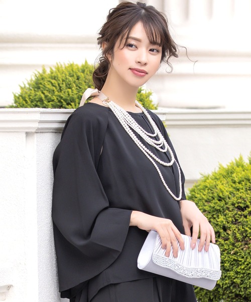Retica(レティカ)の「結婚式バッグ パール プリーツ サテン ラインストーン 2Way クラッチバッグ パーティー (クラッチバッグ・レディース・ブラック/ベージュ/シルバー・ONESIZE)」の21枚目の写真