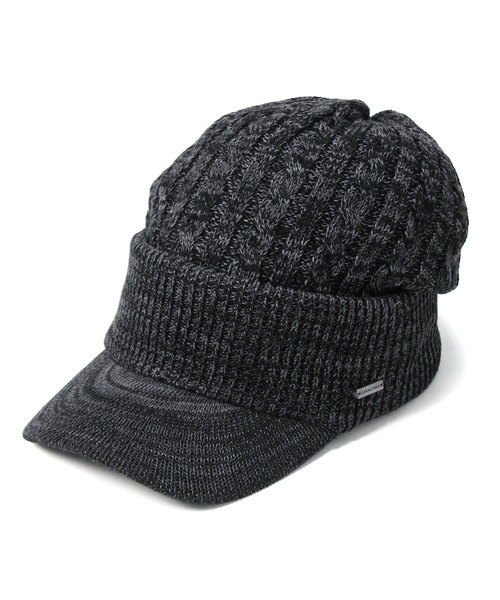 CABALLERO(キャバレロ)の「キャバレロ つば付きニット帽 CABALLERO VISOR CABLE KNIT CAP(ニットキャップ/ビーニー・レディース・ライトグレー/ブラック/ブラック系その他/グレー系その他/チャコール/モカ/ブラウン系その他/ベージュ/ベージュ系その他/グリーン系その他/ネイビー/ブルー系その他/イエロー/ピンク/レッド系その他・MEDIUM/X-LARGE/SMALL)」の2枚目の写真