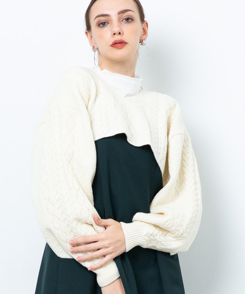 TAN（タン）の「【TAN】CABLE SHORT PO 18AW-32（ニット/セーター 