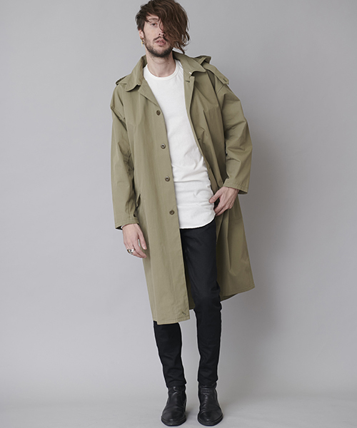 NO ID.（ノーアイディ）の「mj6145-CNﾂｲﾙ九八式ﾚｲﾝｵｰﾊﾞｰｺｰﾄ（その他アウター・メンズ・ブラック/ベージュ/カーキ/ピンク・ONE SIZE）」の13枚目の写真