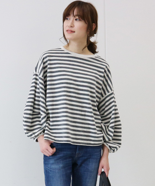 AMERICAN HOLIC（アメリカンホリック）の「袖ボリュームプルオーバー（Tシャツ/カットソー・レディース・グレー系その他4/ホワイト系その他/オフホワイト/チャコールグレー/その他7/ブラック系その他4・FREE）」の6枚目の写真