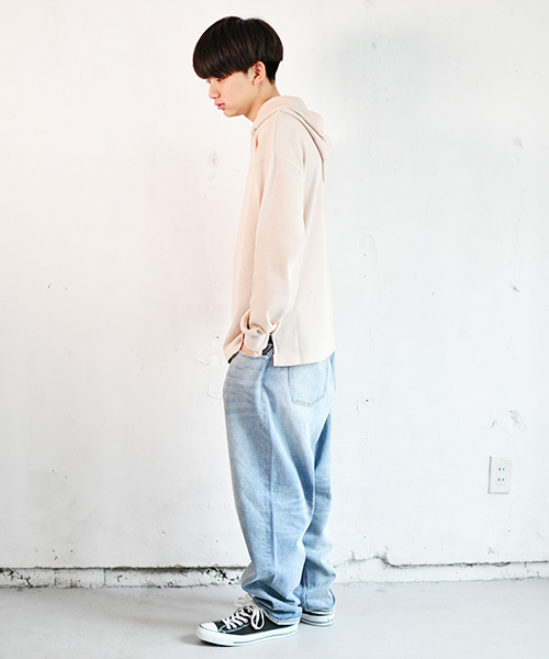 PairPair（ペアペア）の「ワイドテーパードデニムパンツ（デニムパンツ・メンズ・サックスブルー・MEDIUM/LARGE）」の4枚目の写真