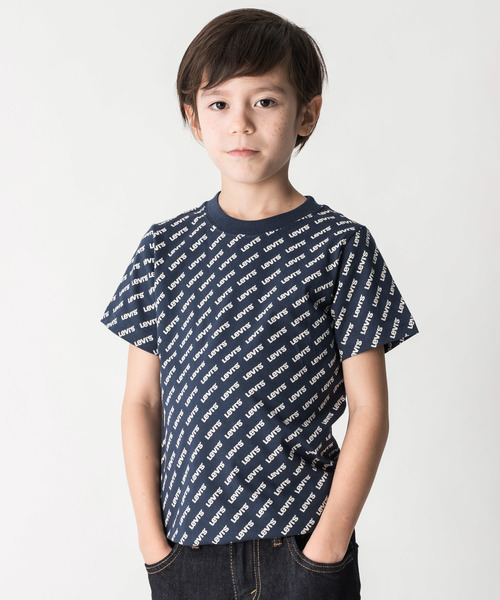 Levi's（リーバイス）の「リーバイス(R)キッズ 総柄ロゴTシャツ(身長90-120㎝)（Tシャツ/カットソー・キッズ・ブルー・4/5/6/7）」の9枚目の写真