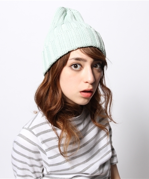 Ray BEAMS（レイビームス）の「Ray BEAMS / コットンリブ ビーニー（ニットキャップ/ビーニー・レディース・ピンク/イエロー/ケリー/サックスブルー・ONE SIZE）」の2枚目の写真