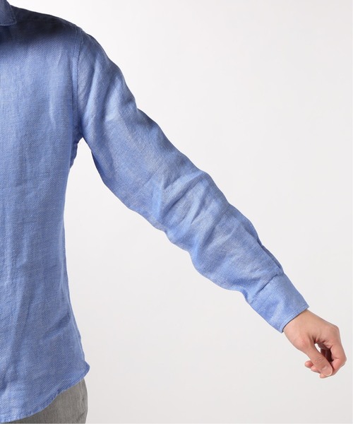 EDIFICE（エディフィス）の「デラベリネンパナマ カッタウェイ シャツ（シャツ/ブラウス・メンズ・ホワイト/グリーン/ブラック/ブルー系その他/ベージュ・48/46/44）」の12枚目の写真