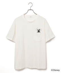 Disney ディズニー の Mickey Mouse ミッキーマウス シルエットミッキーポケットtシャツ Tシャツ カットソー Wear