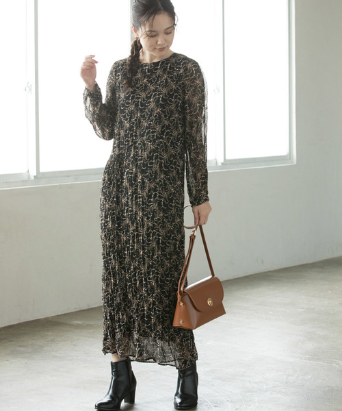 セール シワ加工花柄ワンピース ワンピース Vis ビス のファッション ワンピース ワンピース Web限定