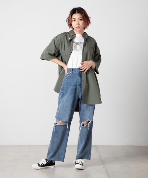 BEVERLY HILLS POLO CLUB(ビバリーヒルズポロクラブ)の「WEGO/BEVERLY HILLS POLO CLUBBIGシャツ(シャツ/ブラウス・レディース・ホワイト/ベージュ/パープル/ネイビー/レッド/カーキ/ピンク・FREE)」の15枚目の写真