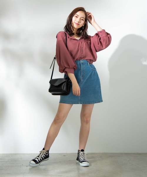 WEGO(ウィゴー)の「WEGO/ボリュームスリーブシャツ(シャツ/ブラウス・レディース・ホワイト/ブラック/ベージュ/ピンク・FREE)」の7枚目の写真
