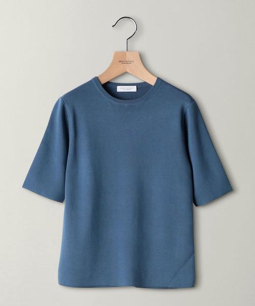 ビューティーアンドユース コットンフルニードル5分袖ニットプルオーバー BEAUTY&YOUTH UNITED ARROWS（ビューティーアンドユース