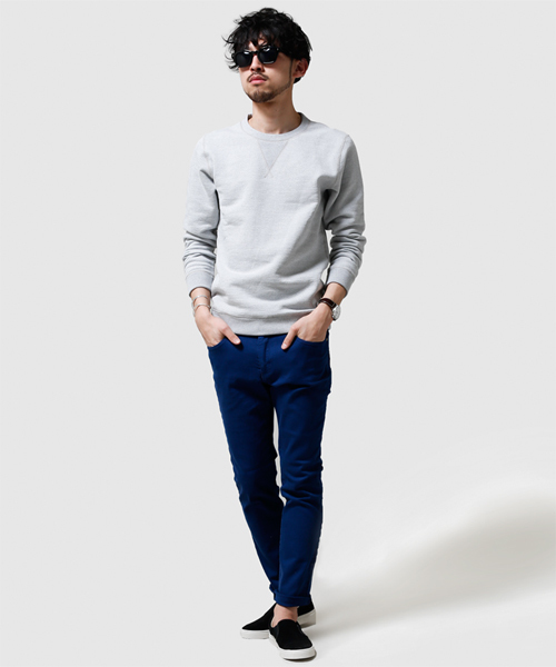 NANO universe（ナノユニバース）の「ジャパンメイド1947裏毛クルー（スウェット・メンズ・グレー/ライトグレー・X-LARGE/SMALL/MEDIUM/LARGE）」の4枚目の写真