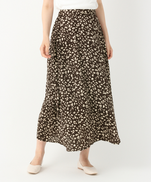 GLOBAL WORK（グローバルワーク）の「レオパセミフレアスカート/846626（スカート・レディース・ブラック/ダークブラウン/オフホワイト・MEDIUM/LARGE）」の12枚目の写真