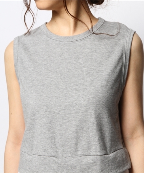 FREE'S SHOP(フリーズショップ)の「シャツ付きミニ裏毛(ワンピース・レディース・ホワイト/グレー・FREE)」の7枚目の写真