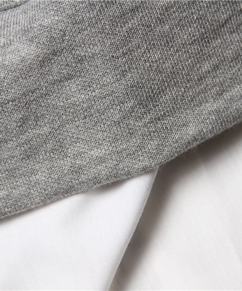 FREE'S SHOP(フリーズショップ)の「シャツ付きミニ裏毛(ワンピース・レディース・ホワイト/グレー・FREE)」の9枚目の写真