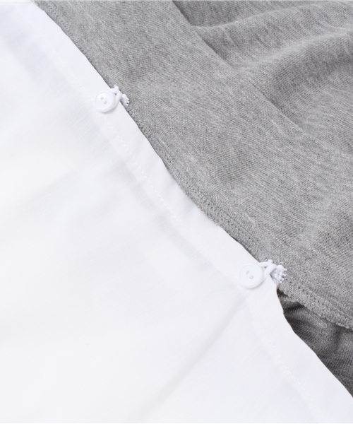 FREE'S SHOP(フリーズショップ)の「シャツ付きミニ裏毛(ワンピース・レディース・ホワイト/グレー・FREE)」の10枚目の写真