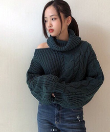 one way | オープンショルダーケーブルニット(ニット/セーター)