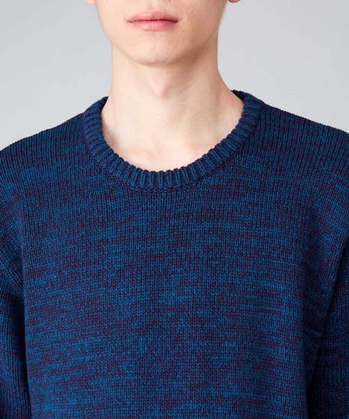 JUNRED(ジュンレッド)の「メランジクルーネックニット(ニット/セーター・メンズ・ホワイト/ネイビー/サックスブルー・S/M/L)」の13枚目の写真
