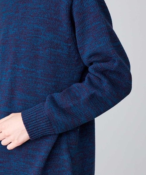 JUNRED(ジュンレッド)の「メランジクルーネックニット(ニット/セーター・メンズ・ホワイト/ネイビー/サックスブルー・S/M/L)」の18枚目の写真
