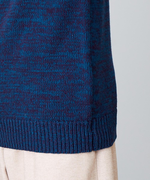 JUNRED(ジュンレッド)の「メランジクルーネックニット(ニット/セーター・メンズ・ホワイト/ネイビー/サックスブルー・S/M/L)」の15枚目の写真