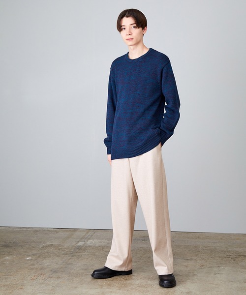 JUNRED(ジュンレッド)の「メランジクルーネックニット(ニット/セーター・メンズ・ホワイト/ネイビー/サックスブルー・S/M/L)」の10枚目の写真