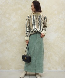 prose verse | 【コーデュロイ生地】フロントスリット入りタイトスカート(スカート)