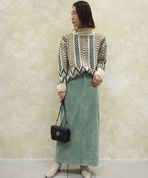 prose verse（プロズヴェール）の「フロントスリット入りタイトスカート（スカート・レディース・アイボリー/ピンク/ミント・ﾌﾘ-）」の2枚目の写真