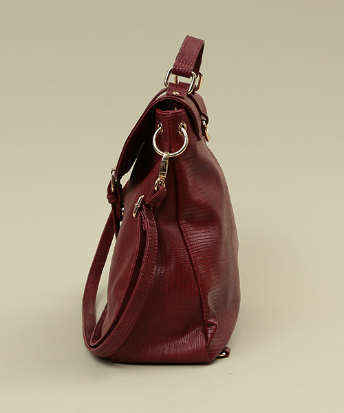 ROSE BUD（ローズバッド）の「(ROSE BUD)3WAYエンボスバッグ（ショルダーバッグ・レディース・ブラック/タン/ダークグリーン/レッド/アイボリー/イエロー・ONE SIZE）」の8枚目の写真