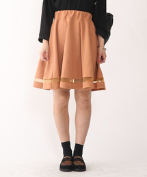 mystic | オーガンジー切替フレアスカート(スカート)