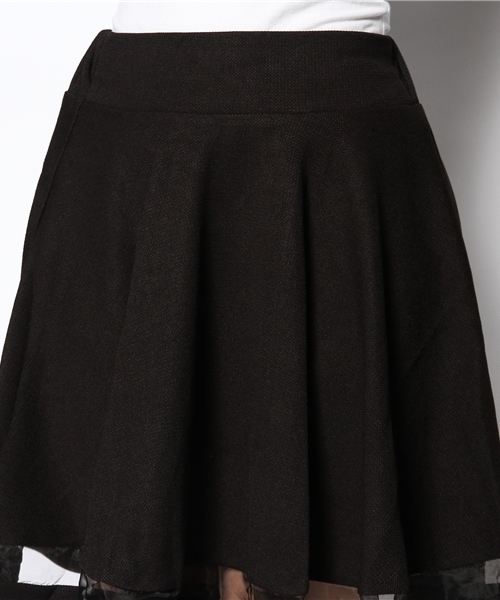 mystic(ミスティック)の「オーガンジー切替フレアスカート(スカート・レディース・キャメル/ネイビー/ブラック・フリ-)」の7枚目の写真