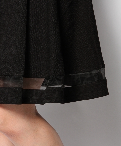 mystic(ミスティック)の「オーガンジー切替フレアスカート(スカート・レディース・キャメル/ネイビー/ブラック・フリ-)」の8枚目の写真