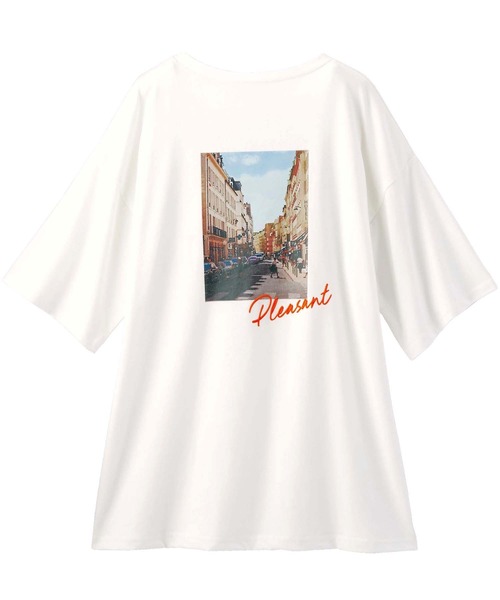 GeeRA(ジーラ)の「オーバーシルエットプリントTシャツ(Tシャツ/カットソー・レディース・ホワイト/チャコール/オフホワイト/グレー系その他・X-LARGE/LARGE/MEDIUM/SMALL)」の6枚目の写真