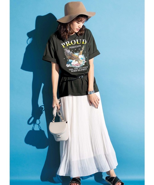 GeeRA(ジーラ)の「オーバーシルエットプリントTシャツ(Tシャツ/カットソー・レディース・ホワイト/チャコール/オフホワイト/グレー系その他・X-LARGE/LARGE/MEDIUM/SMALL)」の11枚目の写真