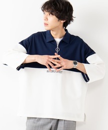 WEGO | WEGO/ドルマンビッグシルエットハーフジップ7分袖プルオーバー(Tシャツ/カットソー)