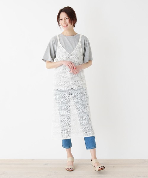 M Ll クロシェ風キャミワンピース Tシャツセット ワンピース Shoo La Rue シューラルー のファッション通販 Zozotown