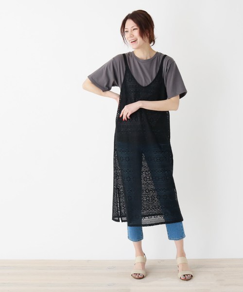 M Ll クロシェ風キャミワンピース Tシャツセット ワンピース Shoo La Rue シューラルー のファッション通販 Zozotown