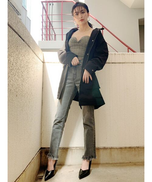 GYDA(ジェイダ)の「チェックベアビスチェ(チューブトップ・レディース・グレー・FREE)」の6枚目の写真