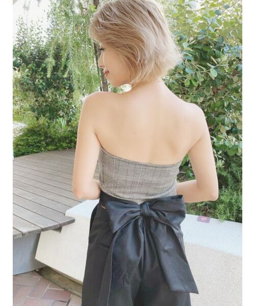 GYDA(ジェイダ)の「チェックベアビスチェ(チューブトップ・レディース・グレー・FREE)」の8枚目の写真