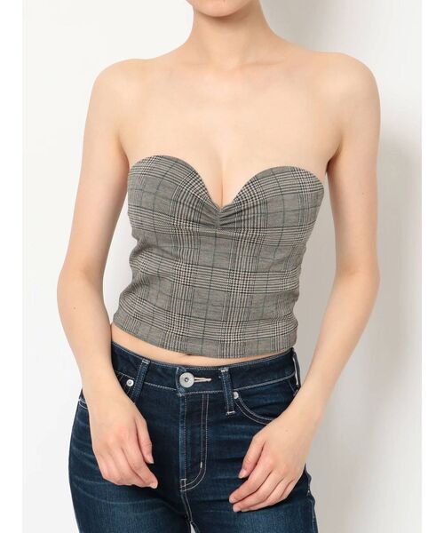 GYDA(ジェイダ)の「チェックベアビスチェ(チューブトップ・レディース・グレー・FREE)」の9枚目の写真