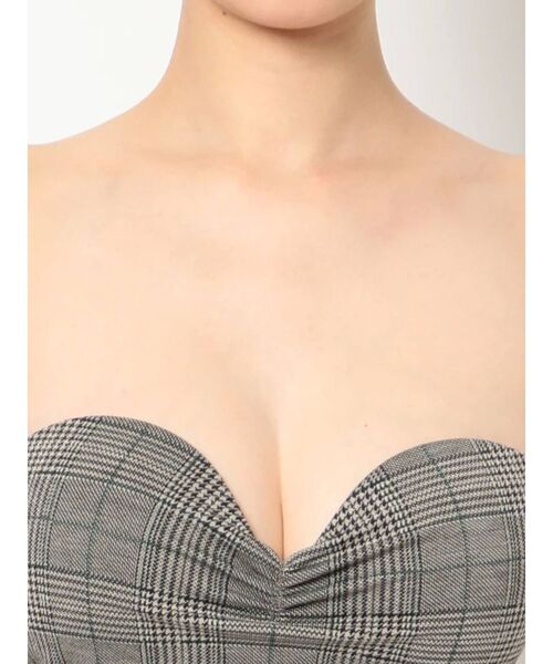 GYDA(ジェイダ)の「チェックベアビスチェ(チューブトップ・レディース・グレー・FREE)」の12枚目の写真